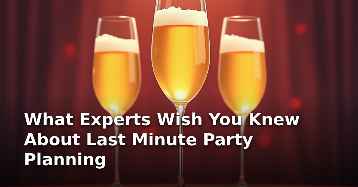 What Experts Wish You Knew About Last Minute Party Planning