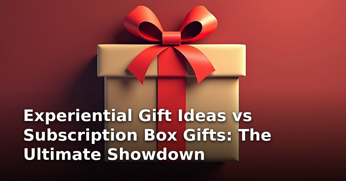 Experiential Gift Ideas vs Subscription Box Gifts: The Ultimate Showdown