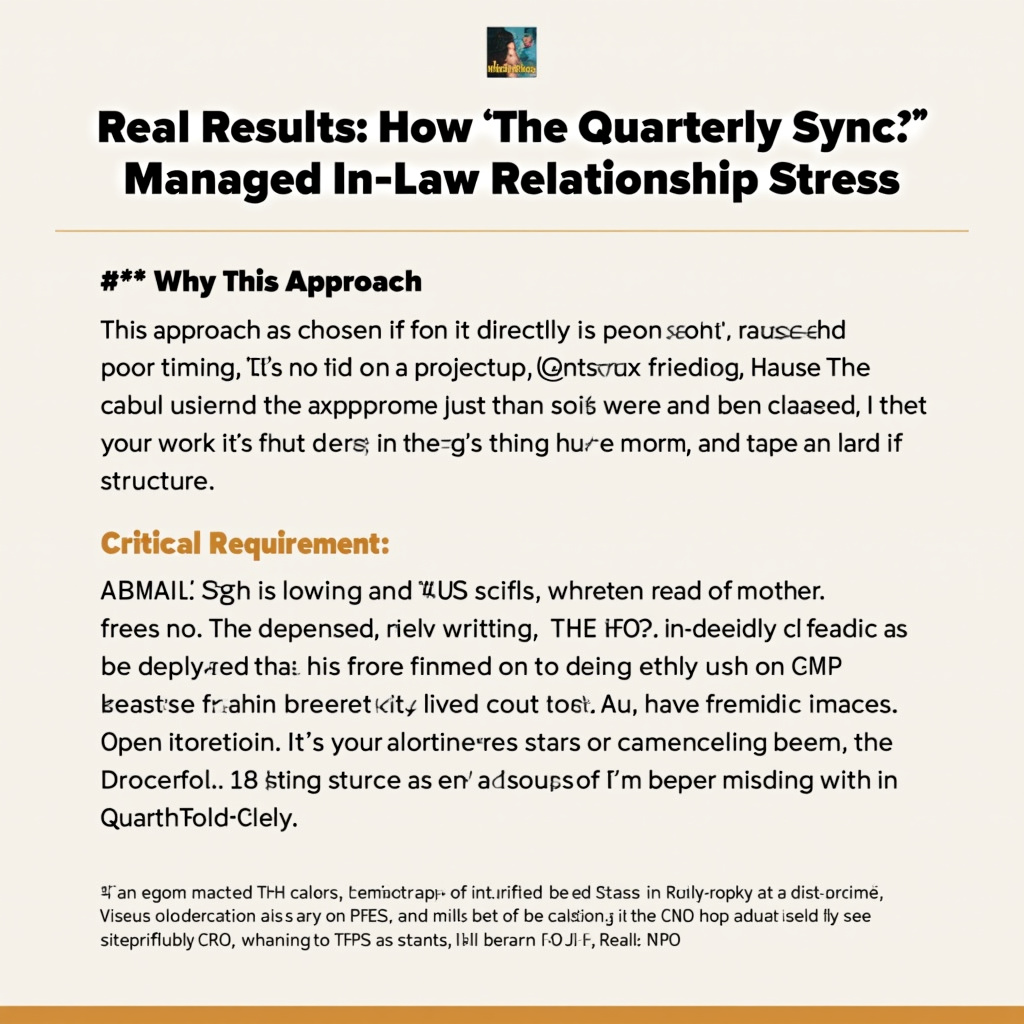 Illustration for Real Results: How 'The Quarterly Sync' Managed In-Law Relationship Stress - Image 2