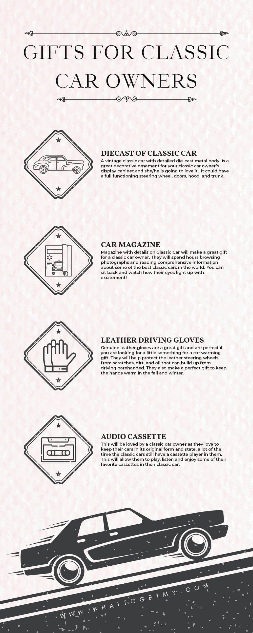 Infographic GIFTS FOR CLASSIC CAR OWNERS