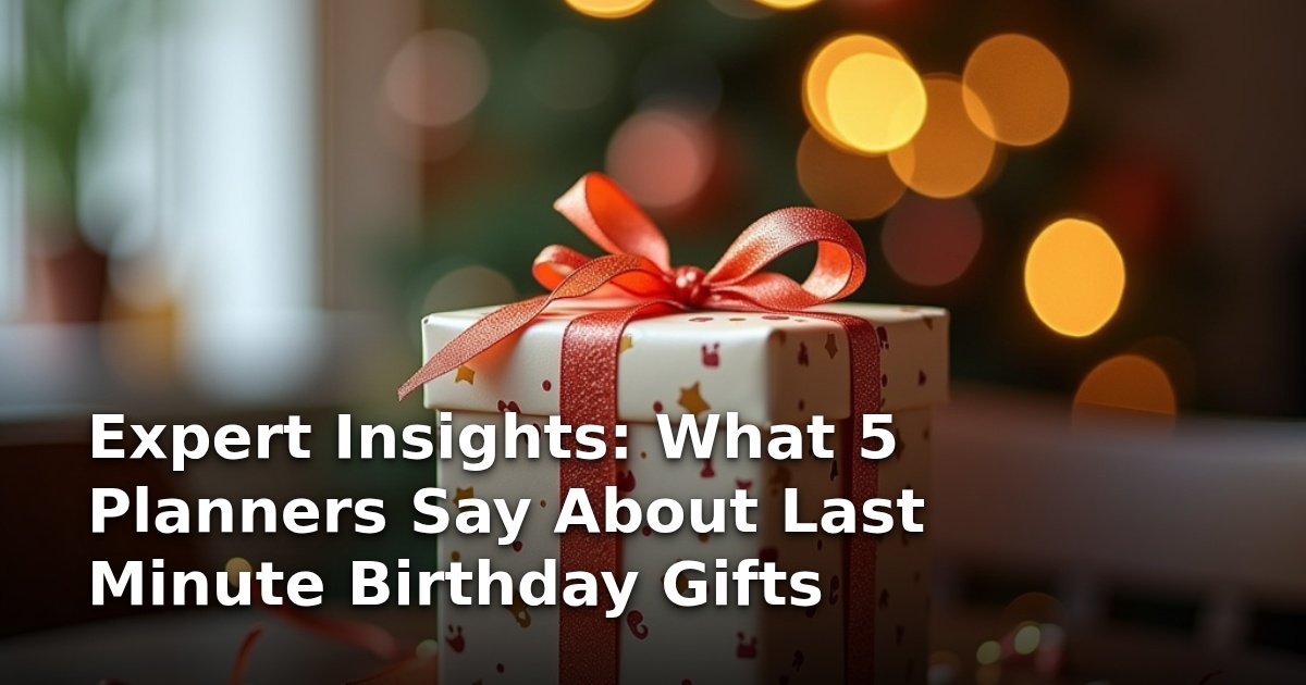 Expert Insights: What 5 Planners Say About Last Minute Birthday Gifts