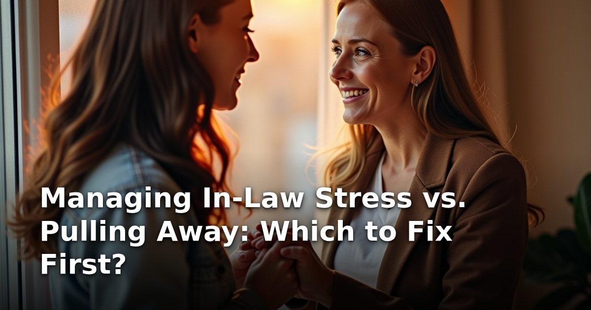 Managing In-Law Stress vs. Pulling Away: Which to Fix First?