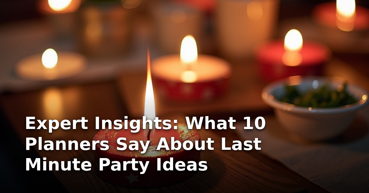 Expert Insights: What 10 Planners Say About Last Minute Party Ideas