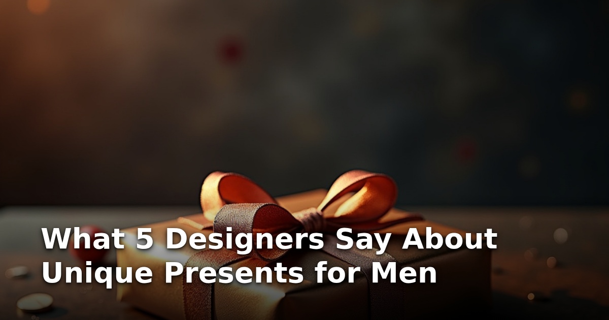 What 5 Designers Say About Unique Presents for Men