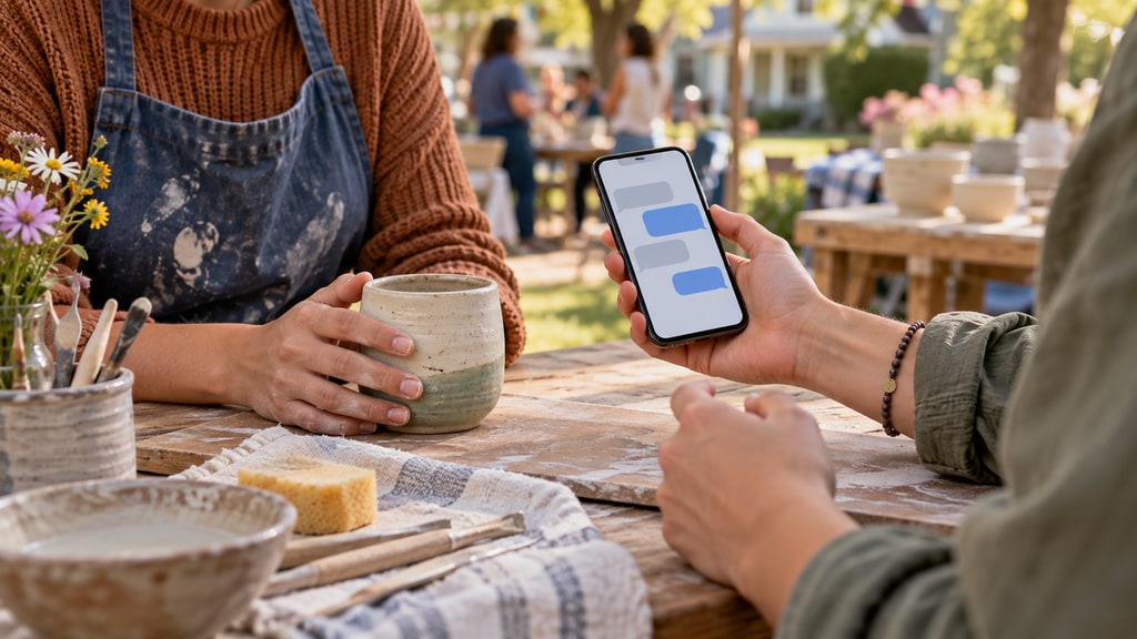 An editorial photograph illustrating questions to Ask After Meeting Someone Over Text.