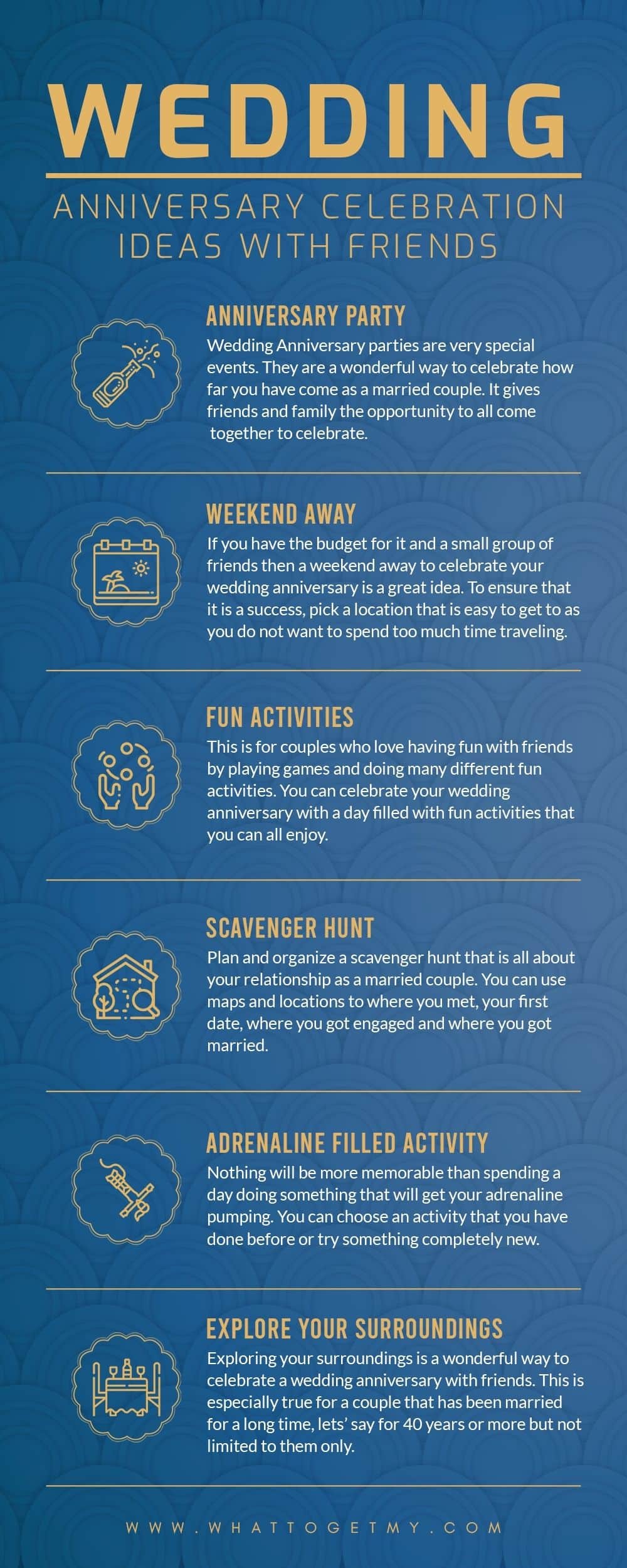 Infographic Wedding Anniversary Celebration Ideas With Friends