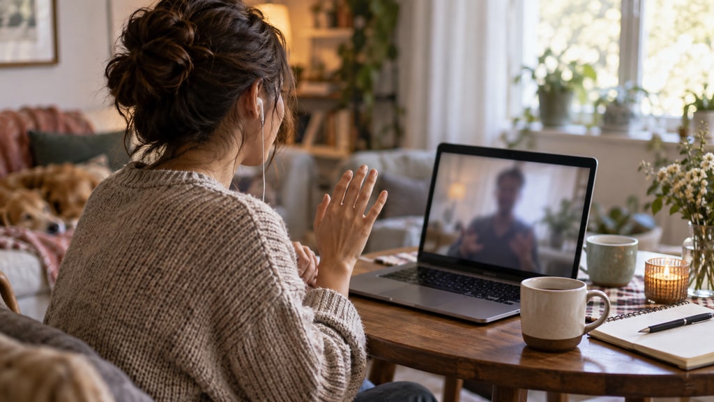 An editorial photograph illustrating 7. Recovery Prompts That Make Online Dates Less Awkward.