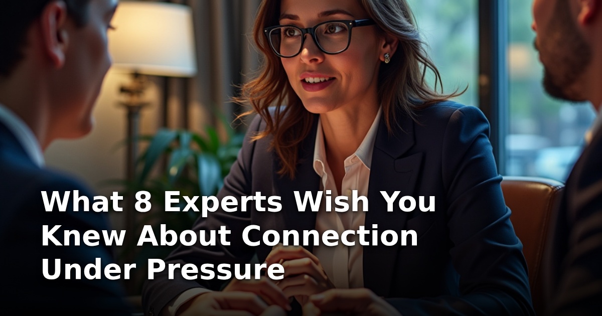 What 8 Experts Wish You Knew About Connection Under Pressure