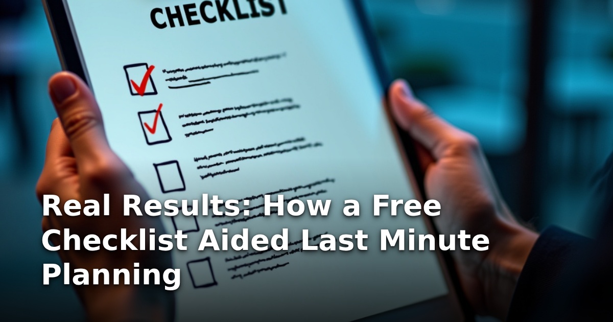 Real Results: How a Free Checklist Aided Last Minute Planning