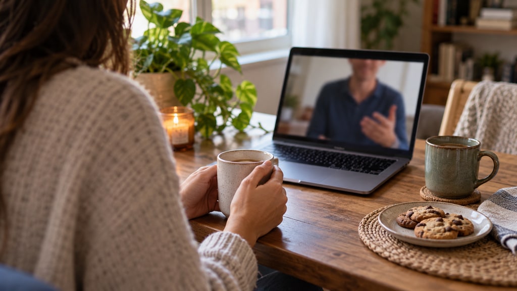An editorial photograph illustrating how to Make Online Dates Less Awkward.