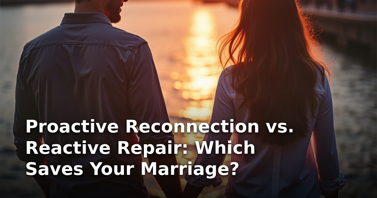 Proactive Reconnection vs. Reactive Repair: Which Saves Your Marriage?