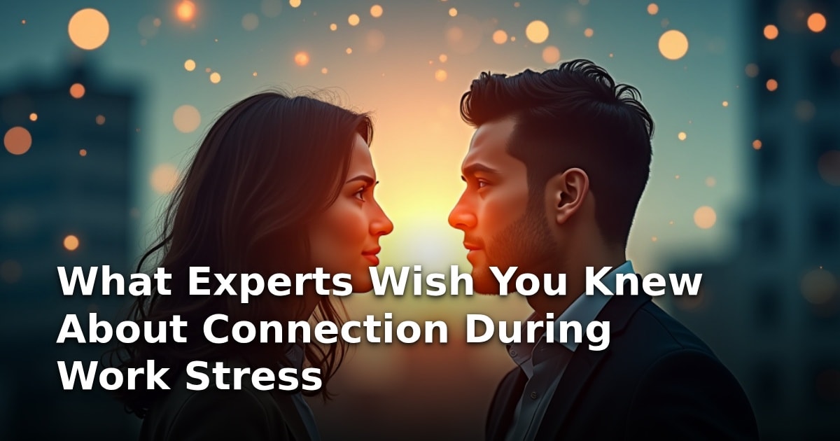 What Experts Wish You Knew About Connection During Work Stress
