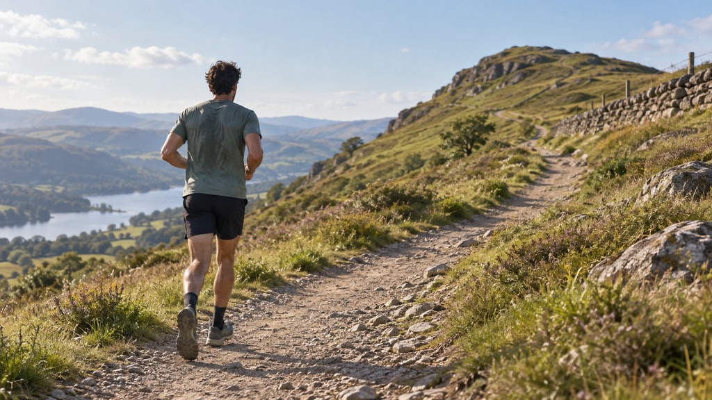An editorial photograph illustrating how to breathe while running long distance.