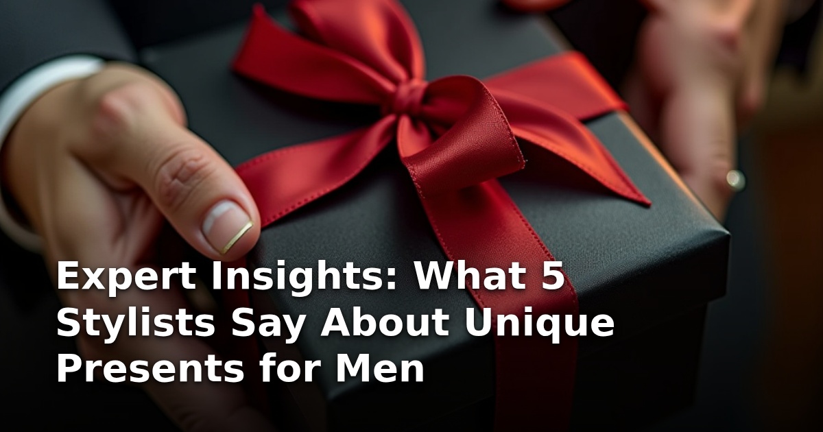 Expert Insights: What 5 Stylists Say About Unique Presents for Men