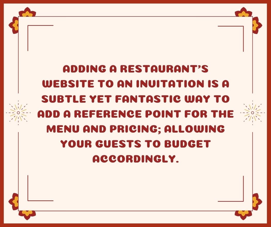 fantastic way to add a reference point for the menu and pricing;