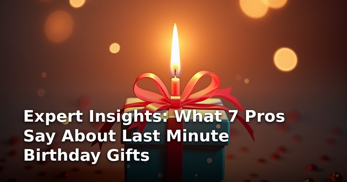 Expert Insights: What 7 Pros Say About Last Minute Birthday Gifts