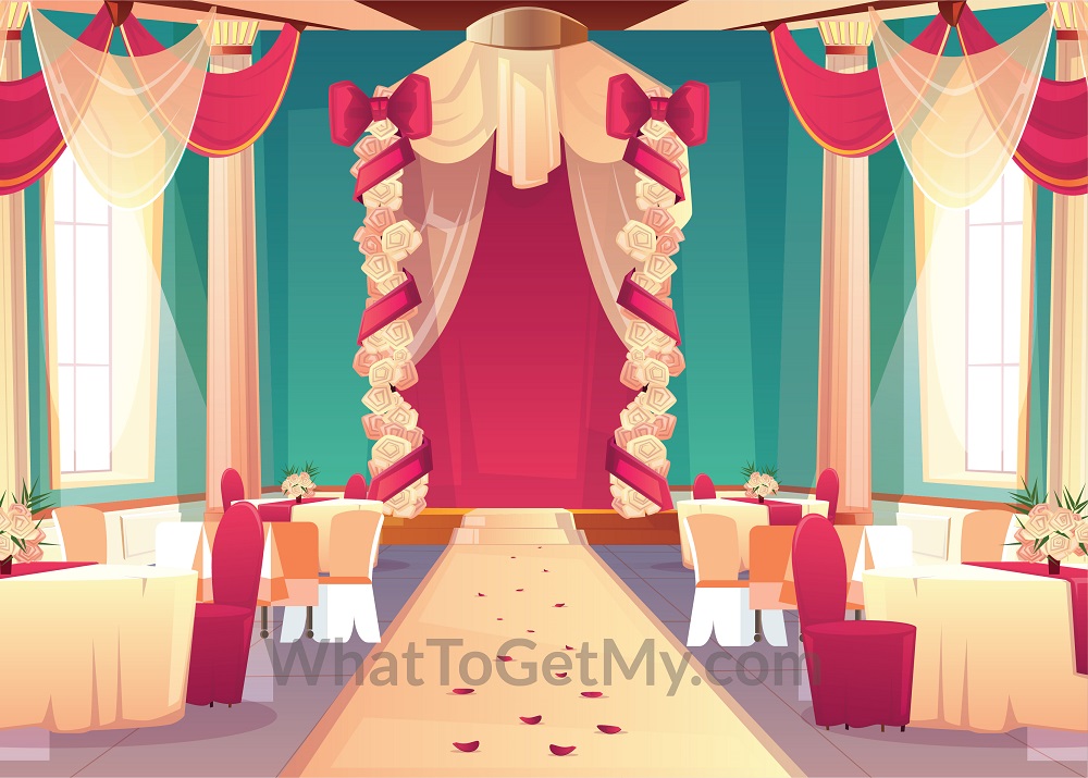 Mixed table layout for wedding receptions