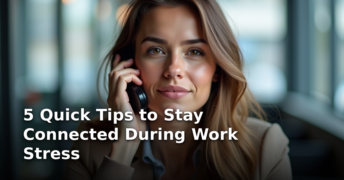 5 Quick Tips to Stay Connected During Work Stress