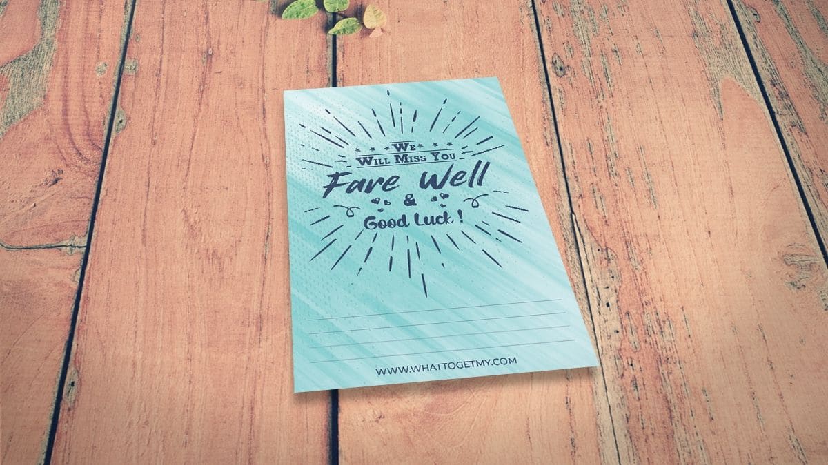 Free printable going away card for coworker