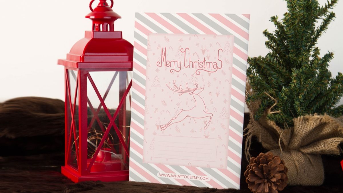 Printable christmas card for baby girl