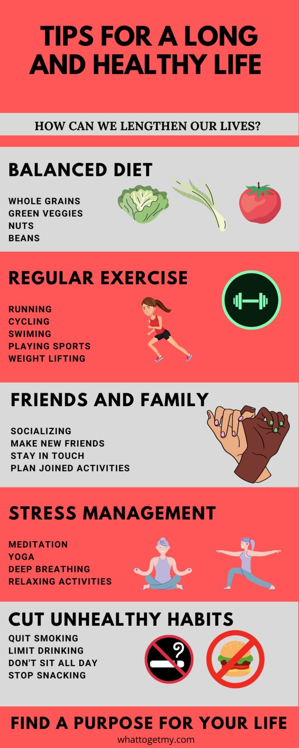 Infographic Tips For a Long And Healthy Life