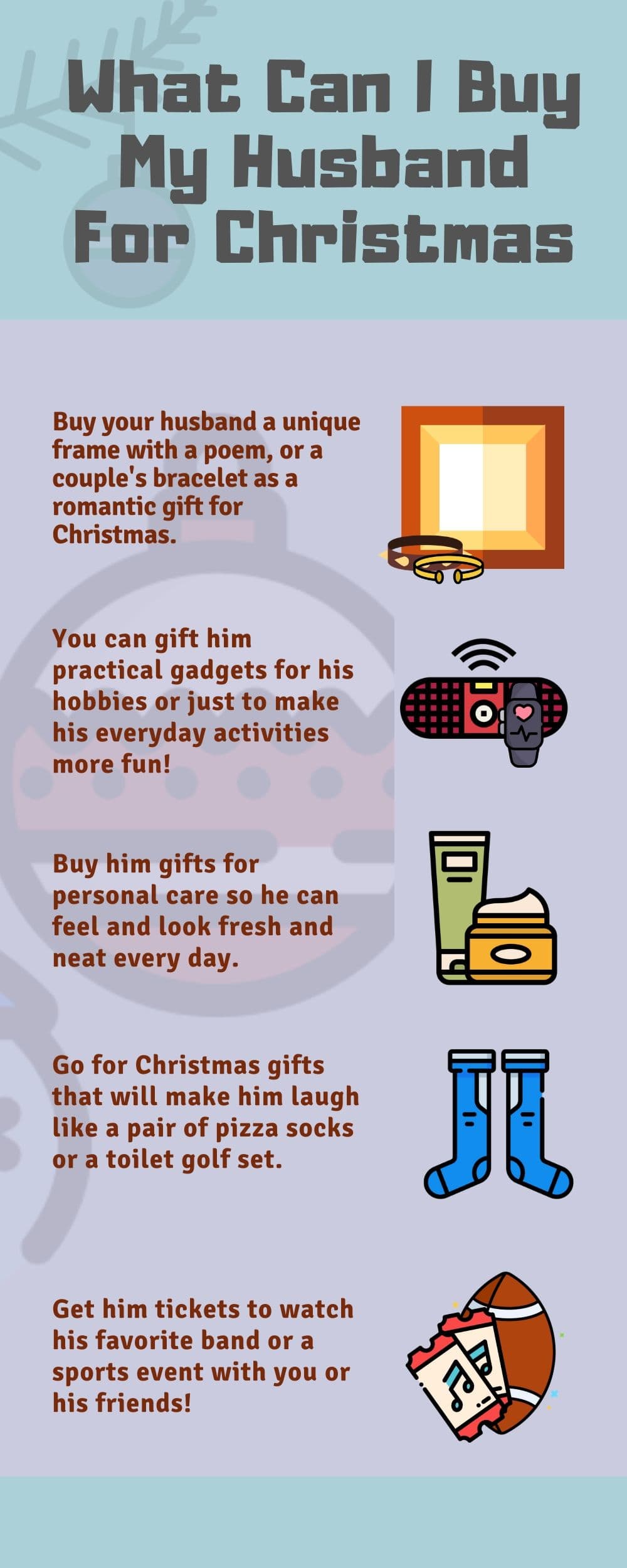 Infographic What Can I buy my husband for chrismas