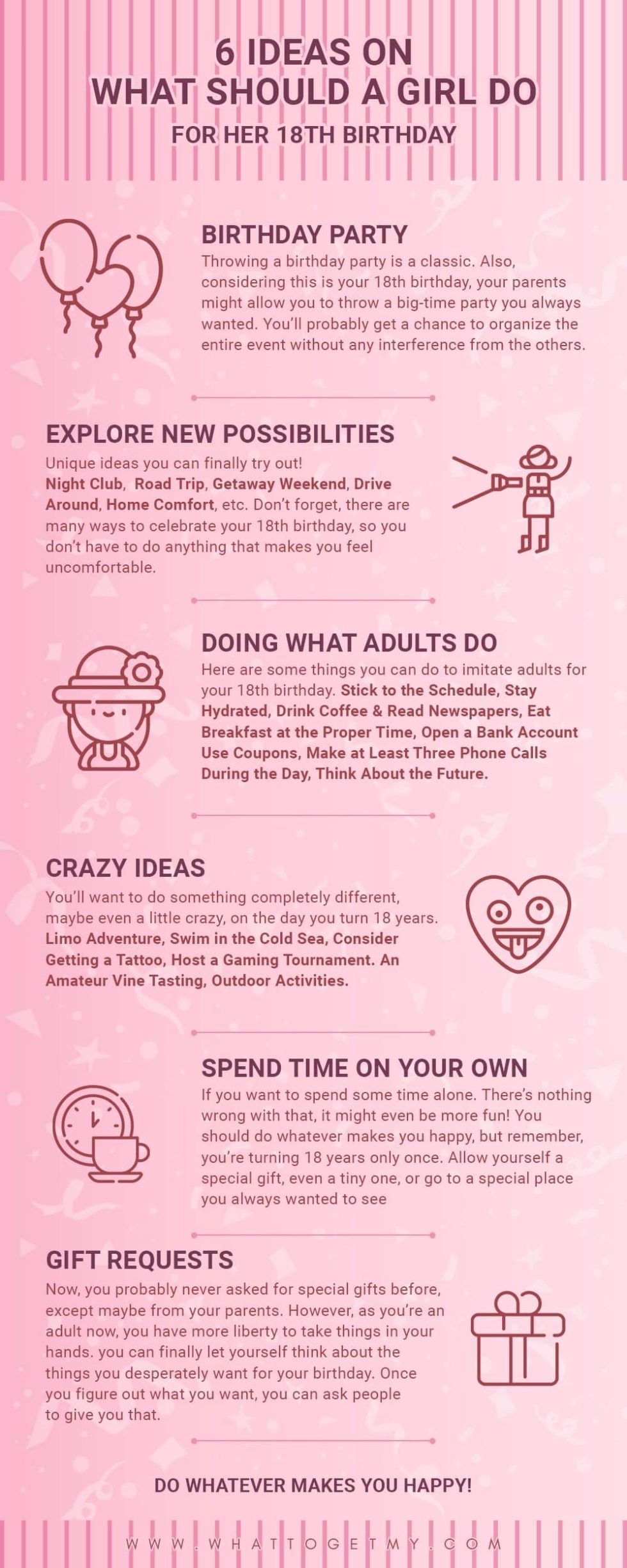 6 Ideas On What Should A Girl Do For Her 18th Birthday - What To Get My