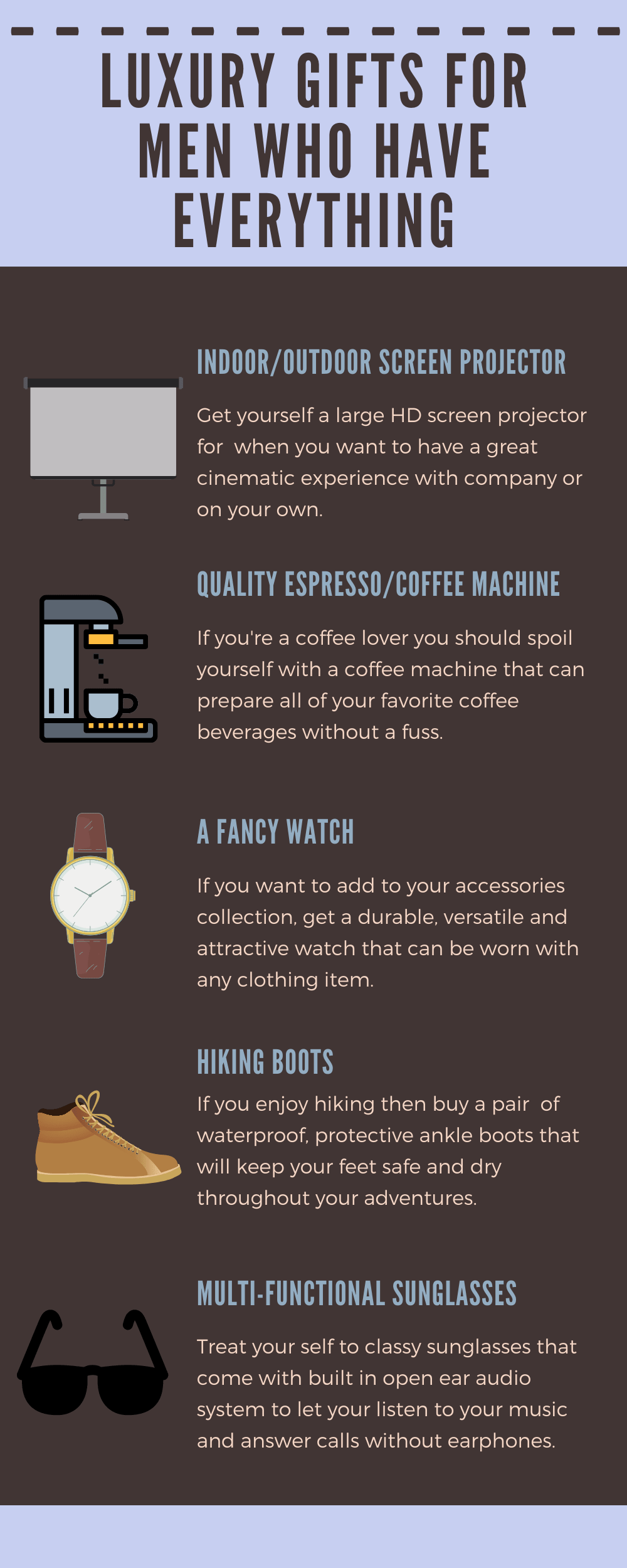 Infographic Luxury gifts for men