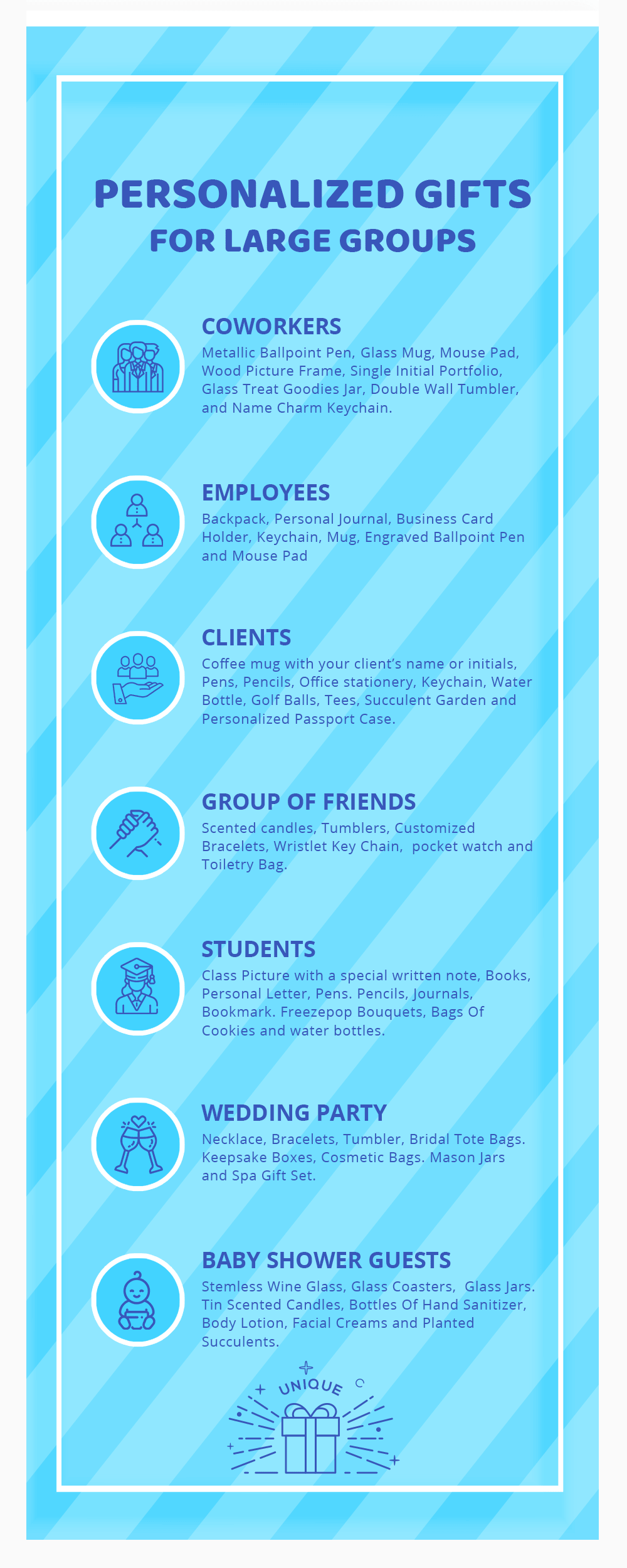 Infographic Personalized Gifts for Large Groups