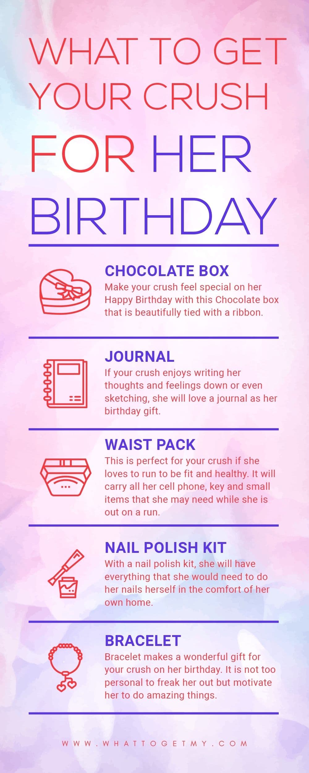 Infographic What to get your crush for her birthday-min