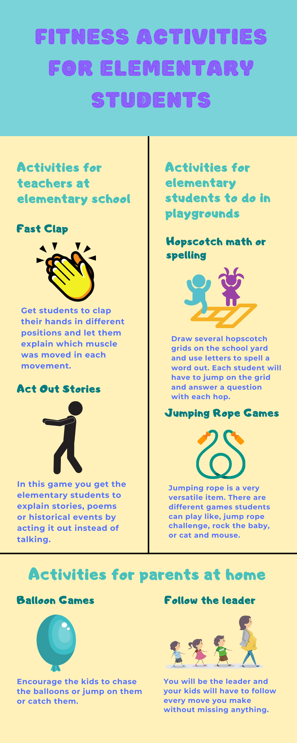 Infographic  Fitness activities for Elementary students