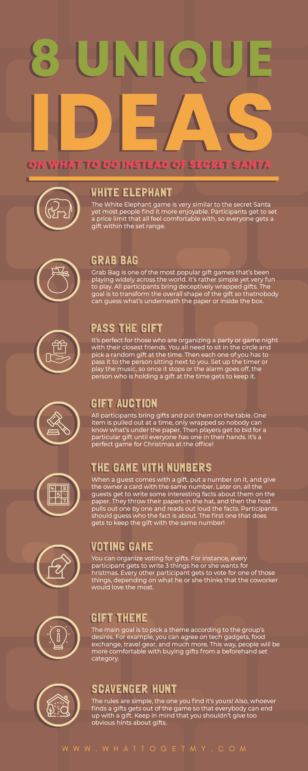 Infographic 8 Unique Ideas on What to Do Instead of Secret Santa