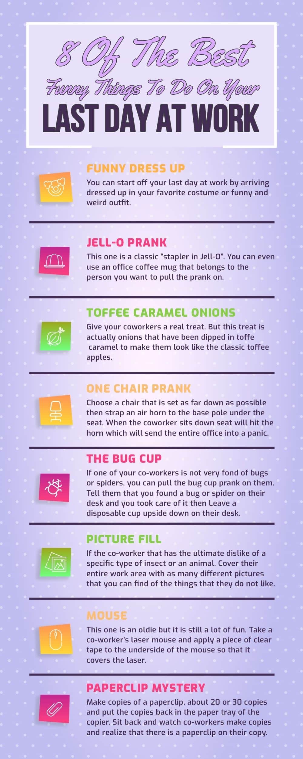 Infographic 8 of The Best Funny things to do on your last day at work