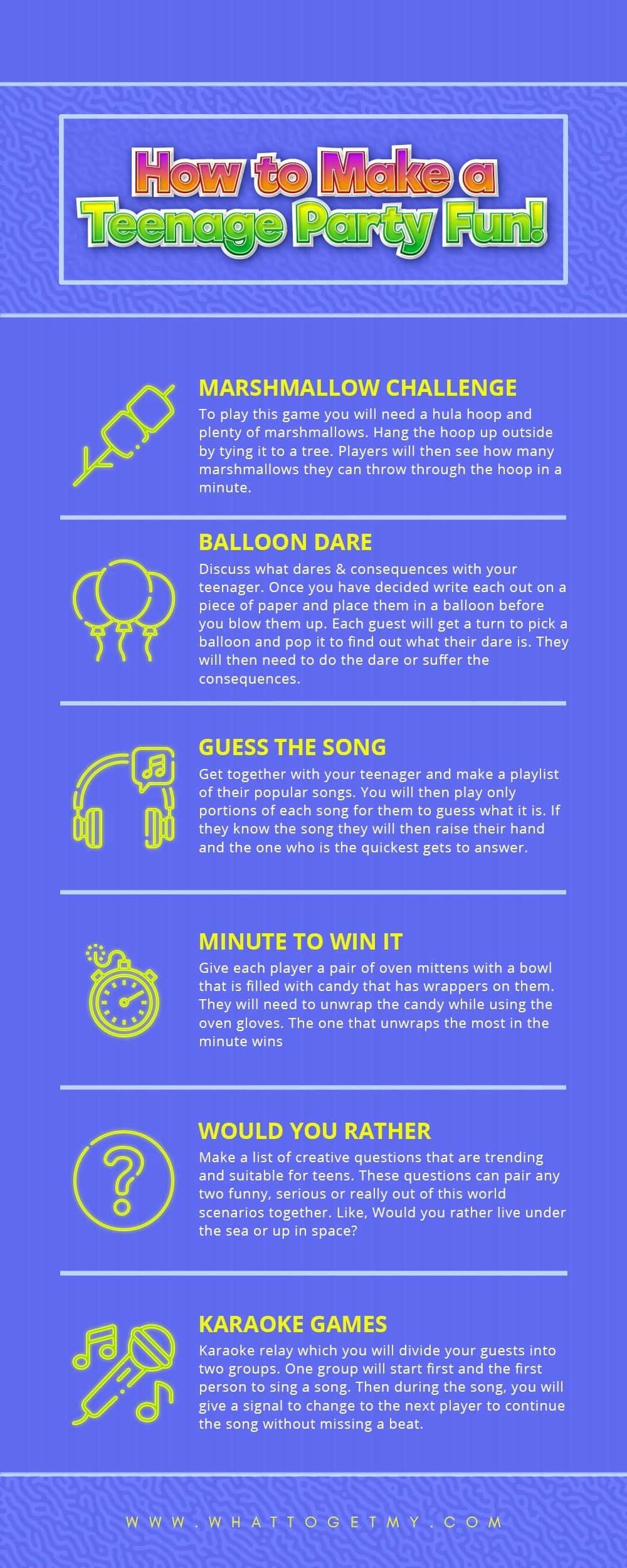 Infographic How to Make a Teenage Party Fun