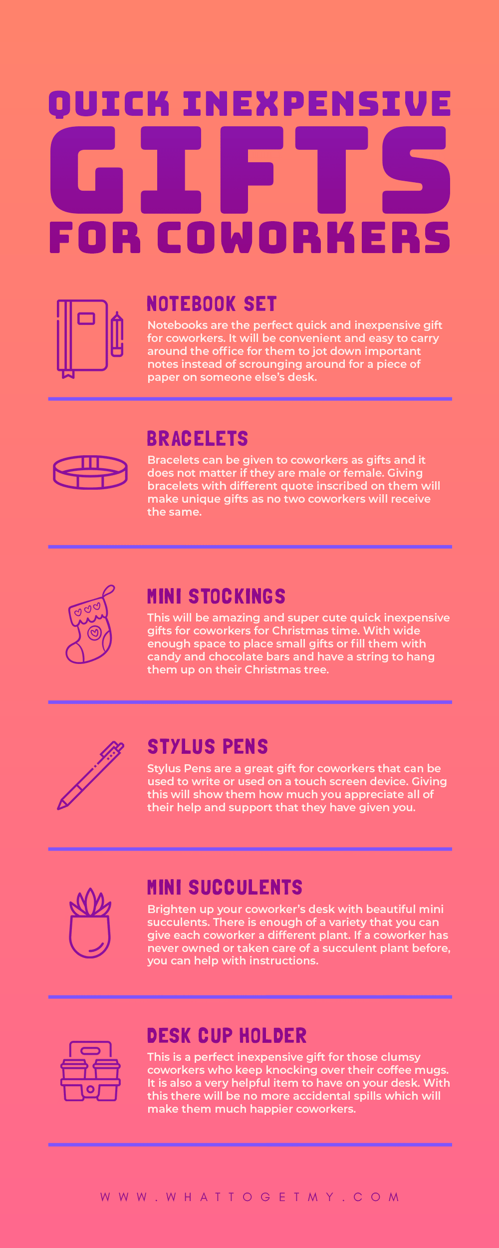 Infographic Quick Inexpensive Gifts for Coworkers