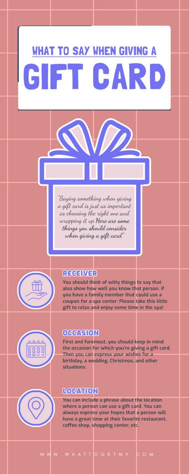 What To Say When Giving A Gift Card What To Get My 