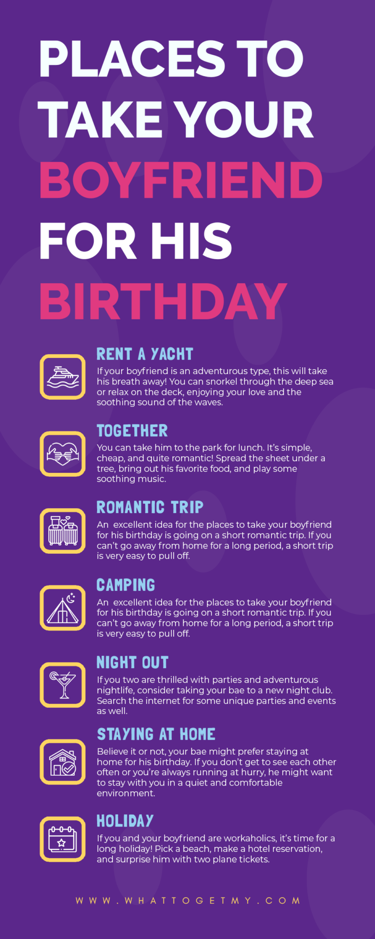 Places to Take Your Boyfriend for His Birthday - What to get my...