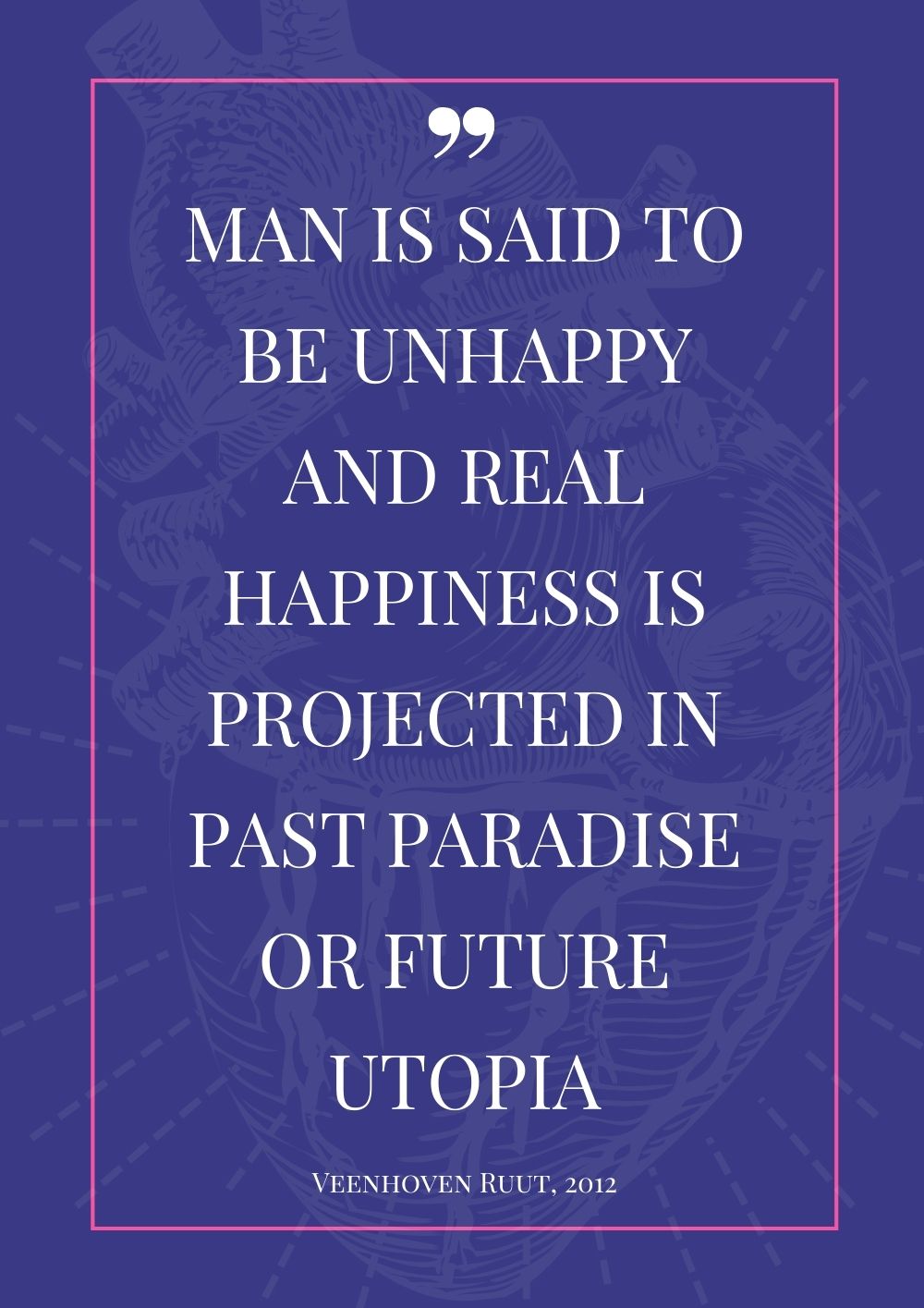 Man is said to be unhappy and real happiness is projected in past paradise or future utopia