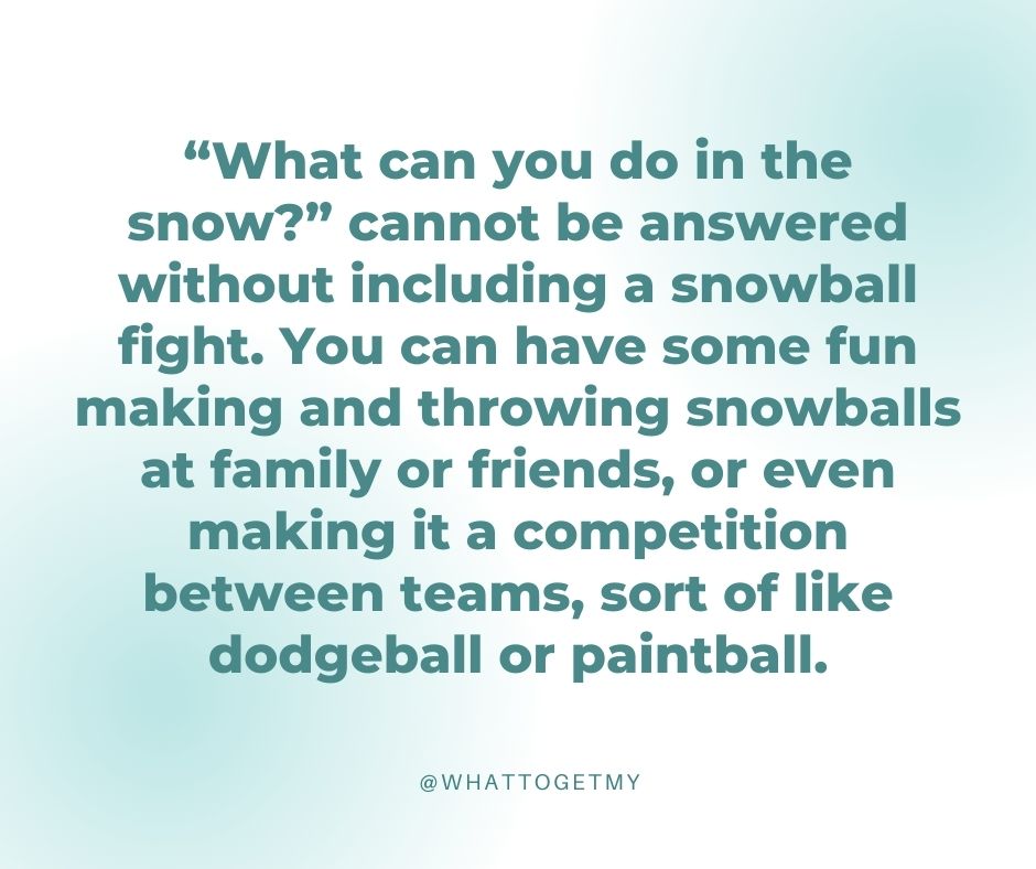 What can you do in the snow