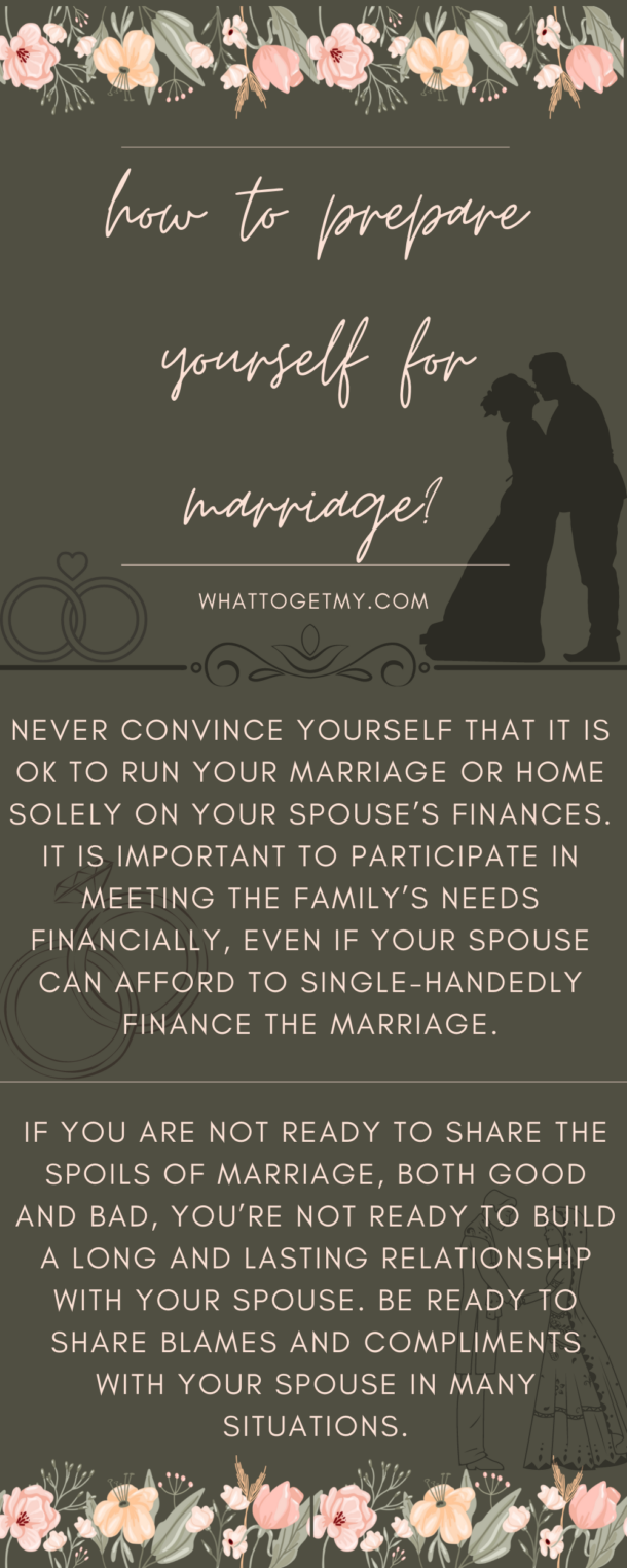 How to prepare yourself for marriage? 11 areas to prepare for. What