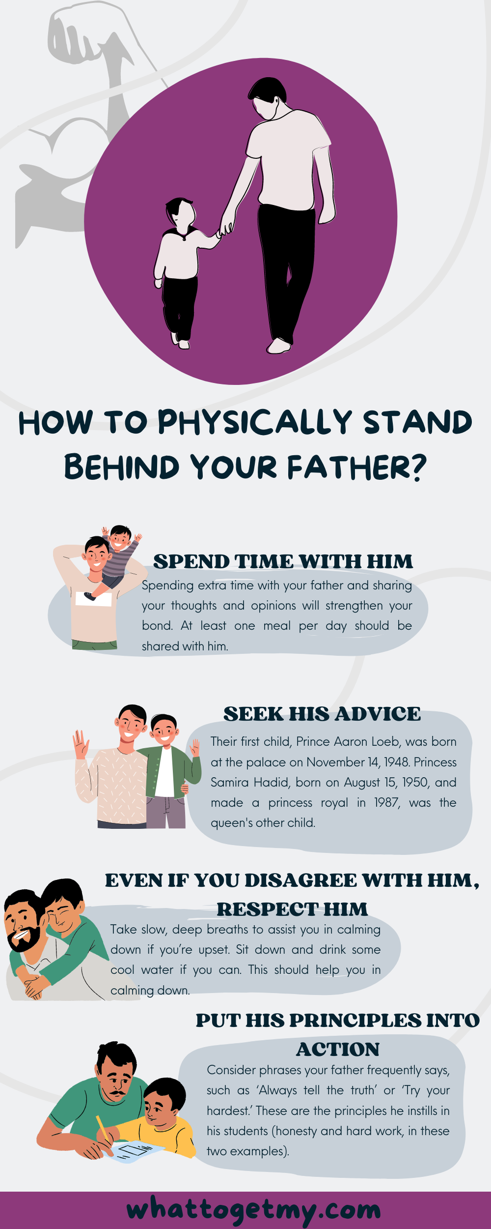 How to physically stand behind your father