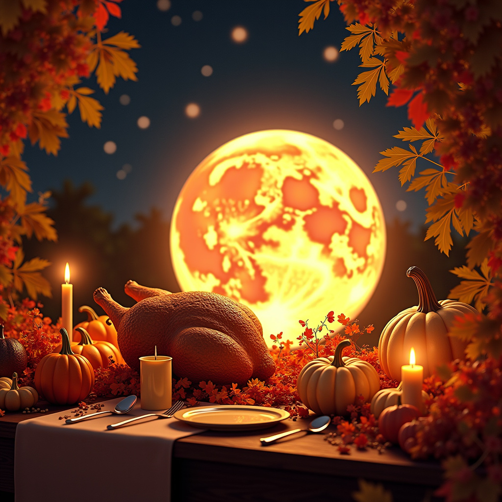 Illustration for Beyond the Turkey: Hosting a 'Harvest Moon' Celestial Thanksgiving - Image 1