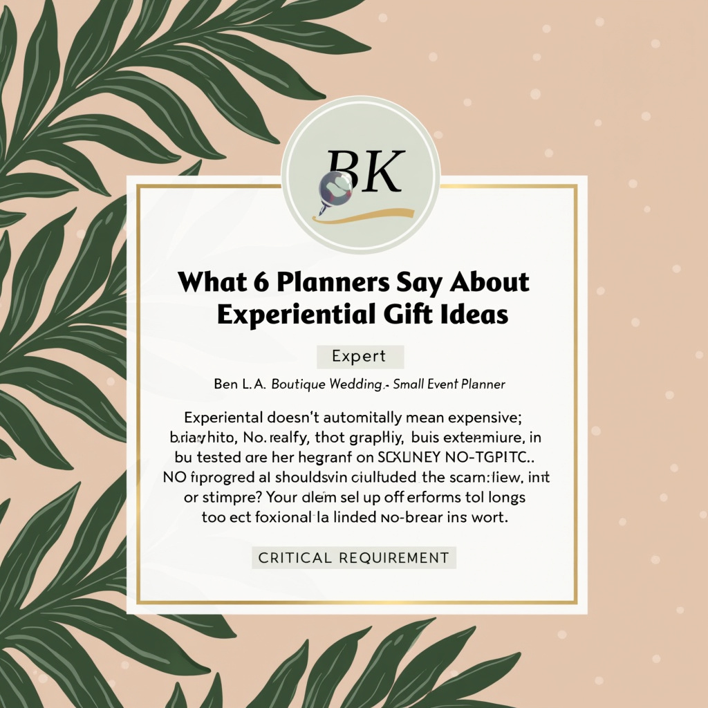 Illustration for Expert Insights: What 6 Planners Say About Experiential Gift Ideas - Image 1